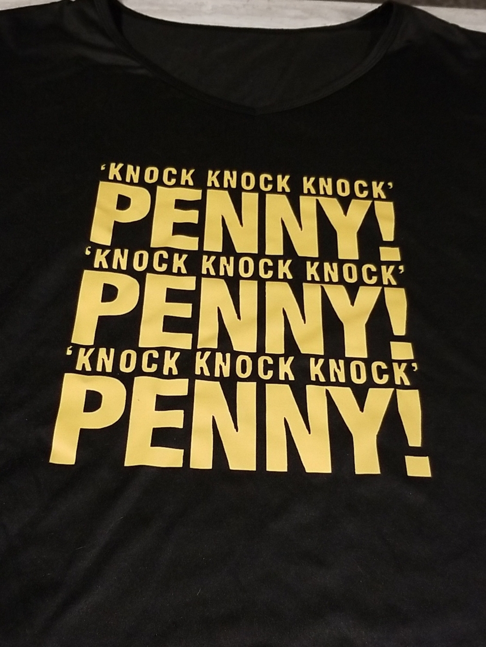 Big Bang Theory Inspired Graphic Tshirt Bold Yellow "PENNY!" Print Size 5xl